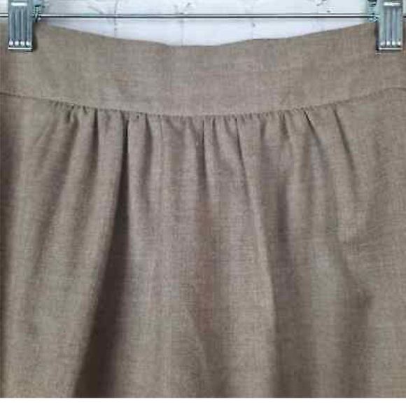 J. Crew Pleated Tan/Brown Wool Mini Skirt - Picture 5 of 12